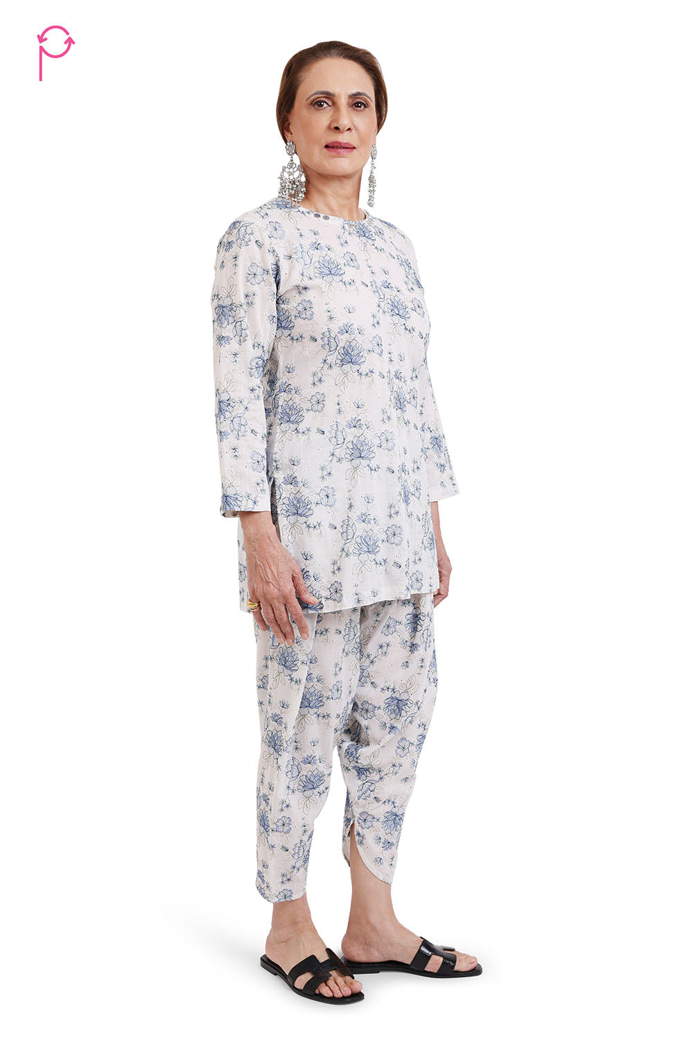 Blue Embroidered Co-ord Set