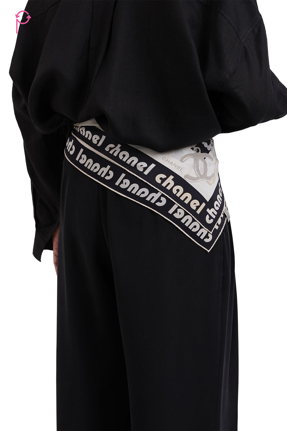 Black Silk Handkerchief Scarf