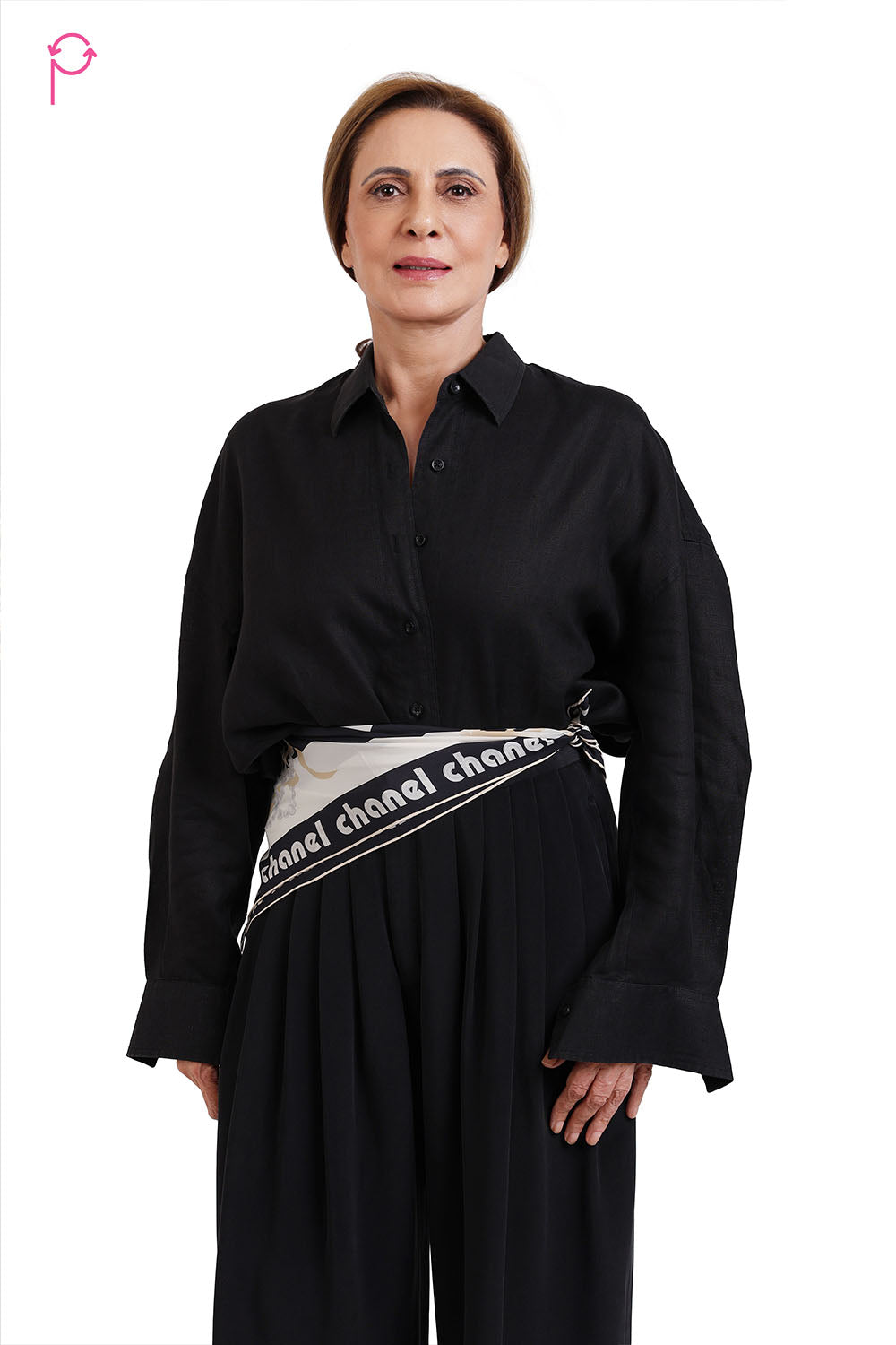 Black Silk Handkerchief Scarf
