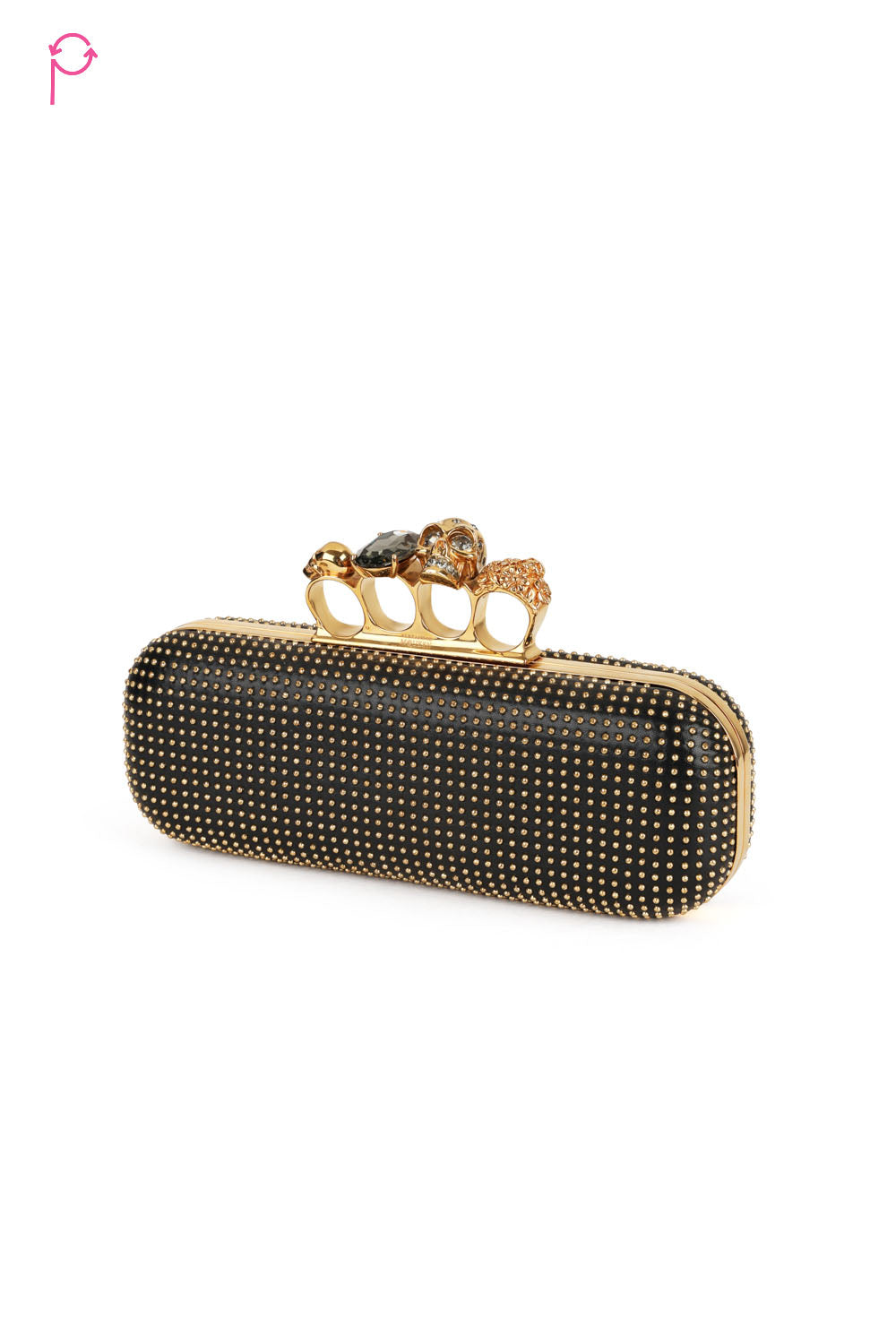 Black Studded Knuckle Clutch