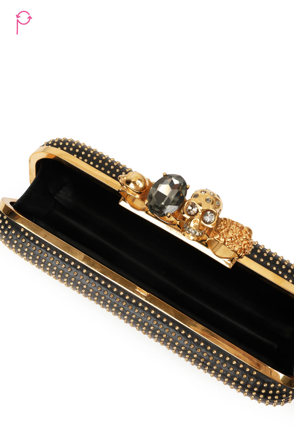 Black Studded Knuckle Clutch