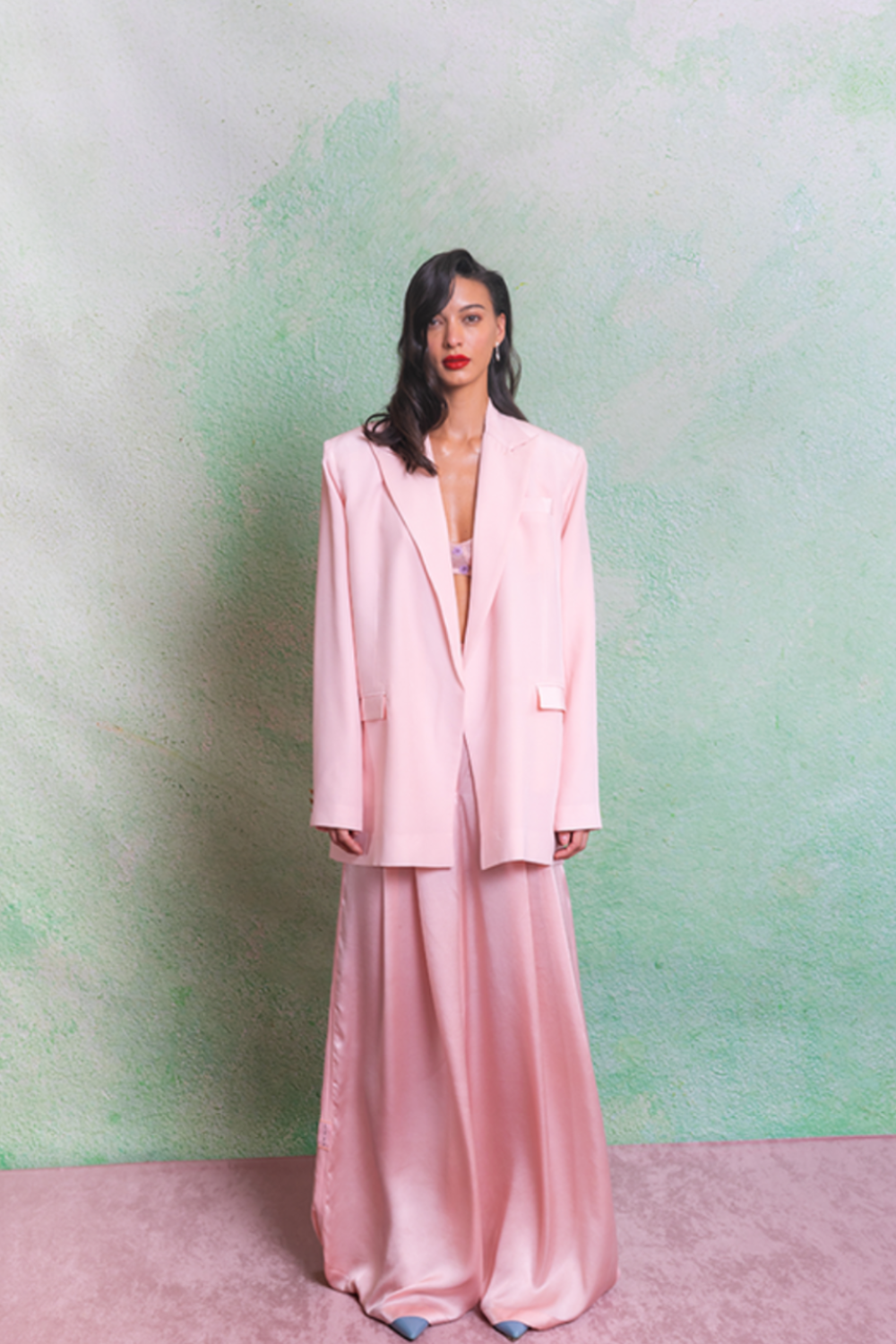 Pink Daisies Silk Jacket Set