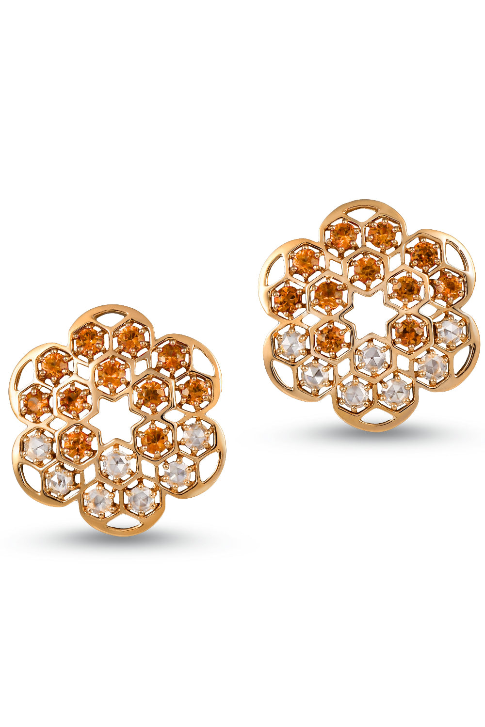 Sarai Citrine and Diamond Ear Studs