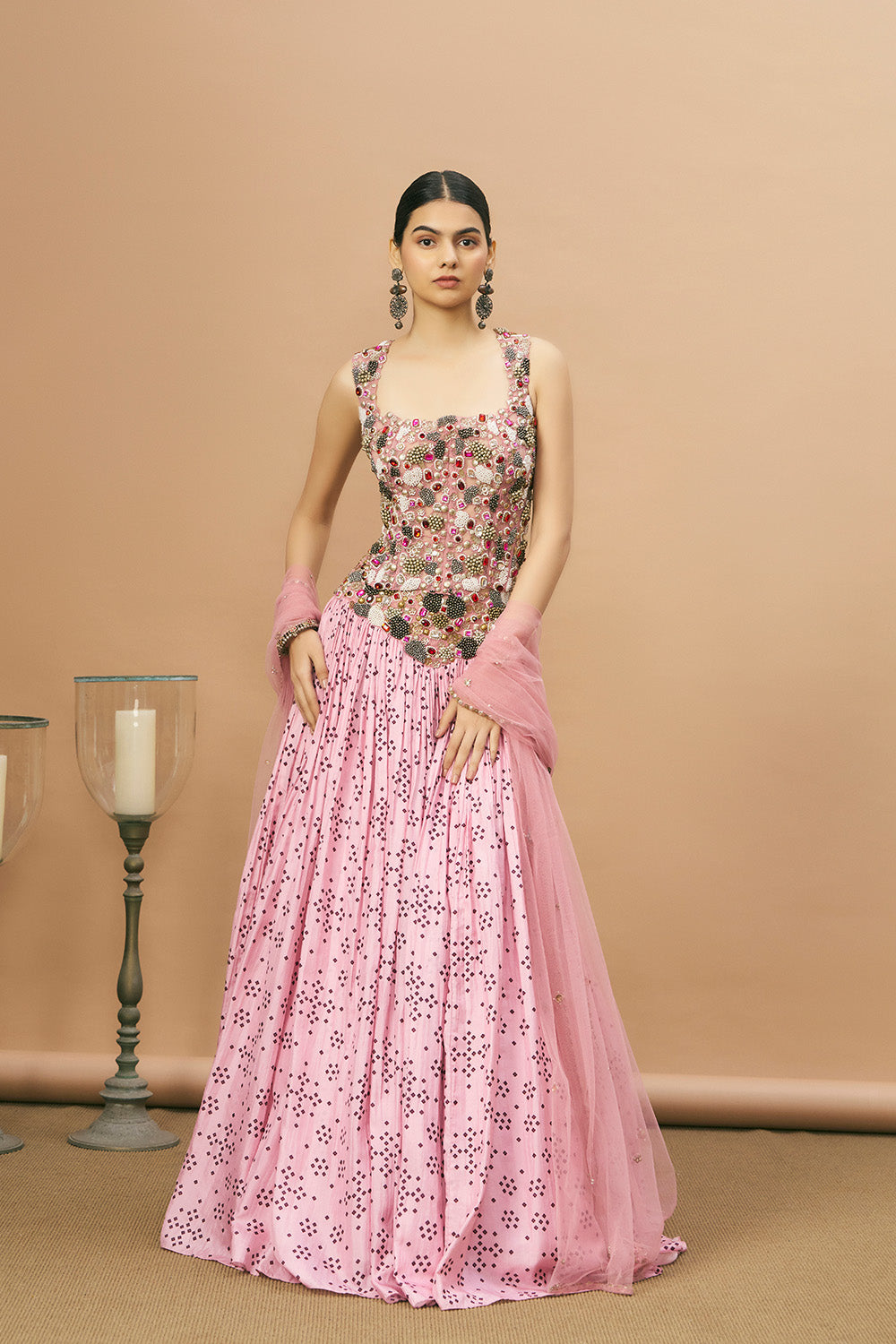 Oasis Pink Top, Skirt & Belt Set