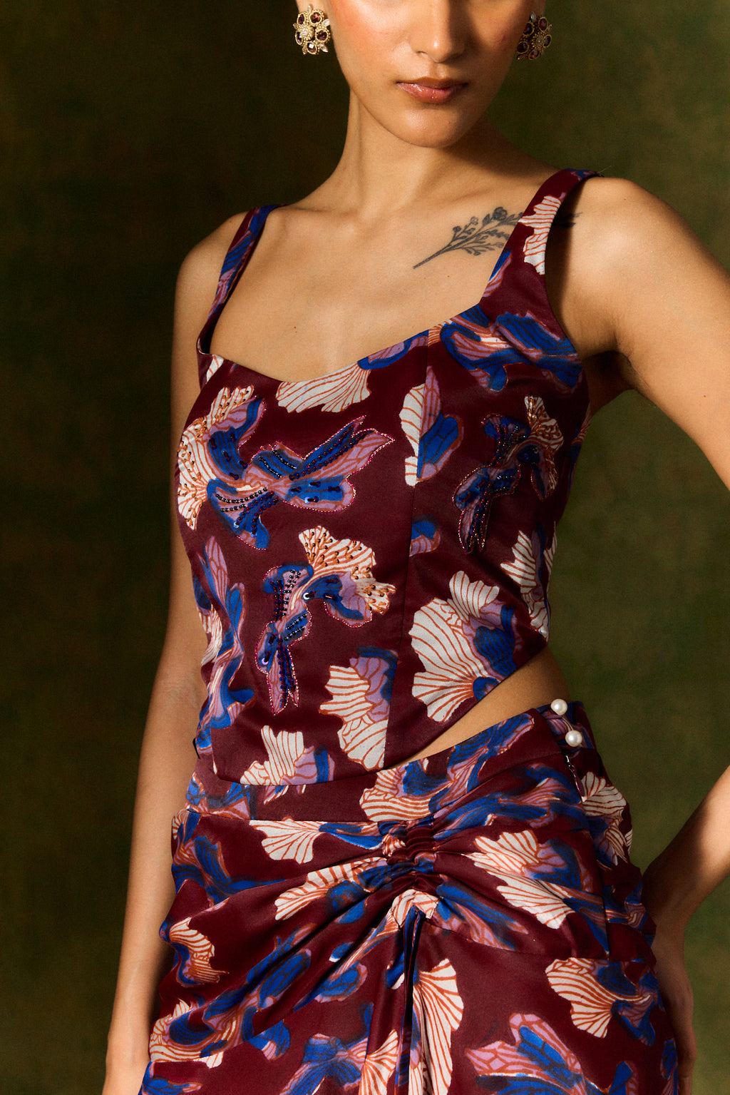 Meher Silk Skirt & Corset Set
