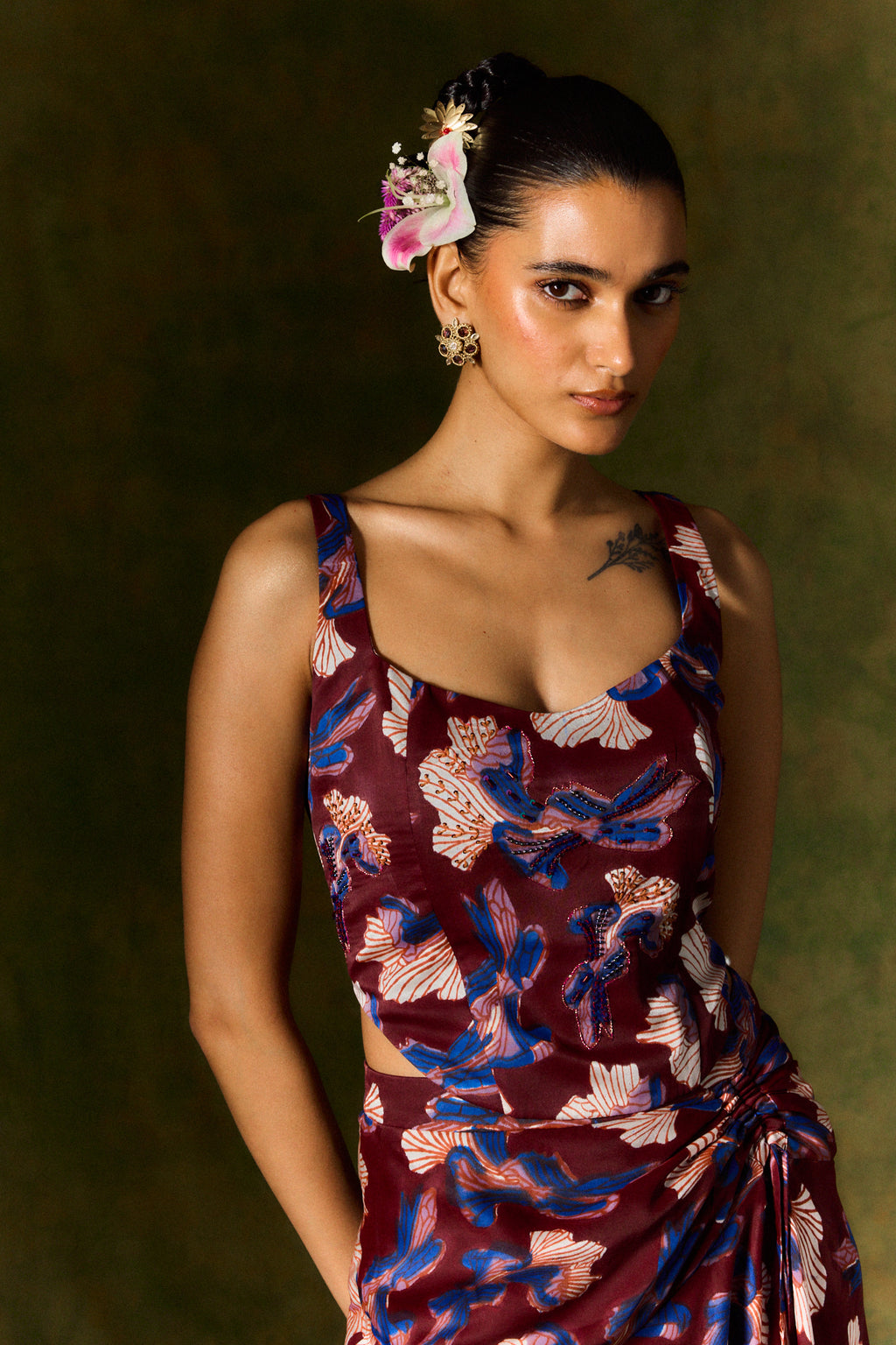 Meher Silk Skirt & Corset Set