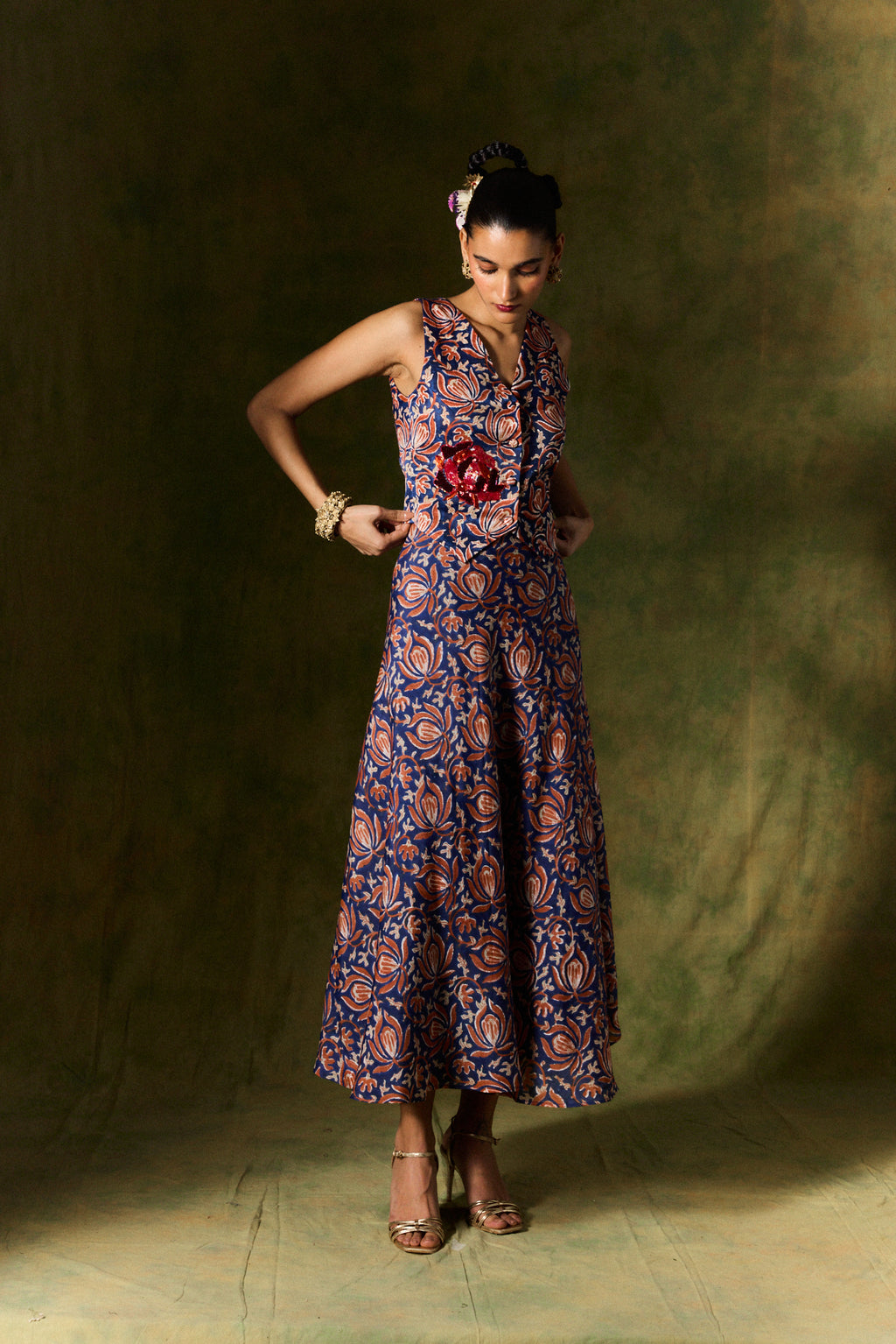 Inaaya Silk Skirt & Waistcoat Set