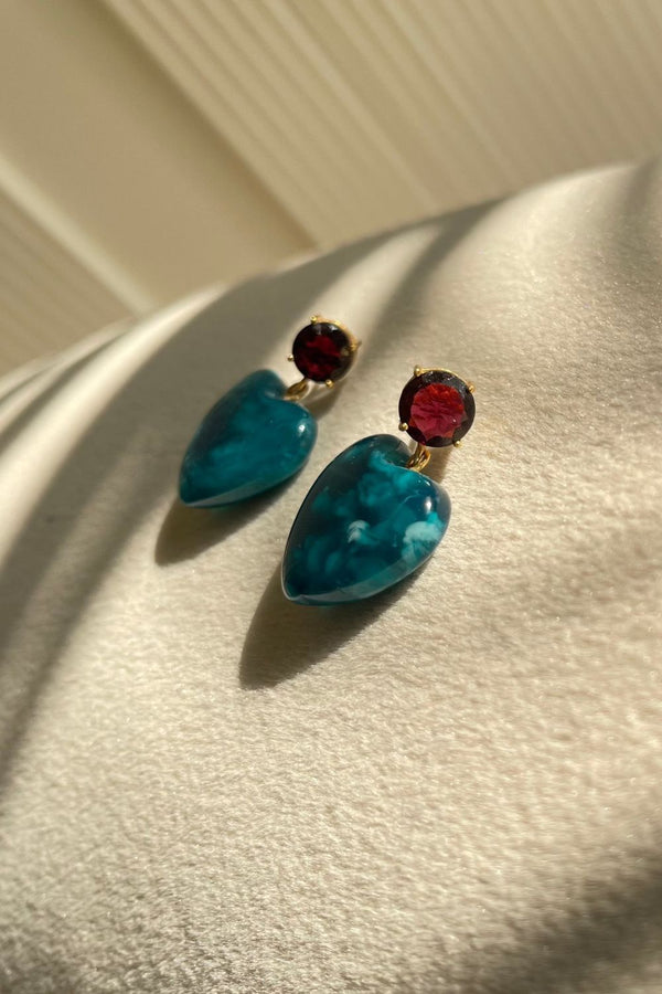 Teal Lullaby Earring (Birthstone January)