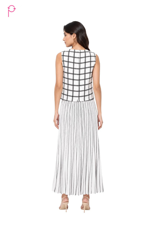 Preloved White & Black Skirt